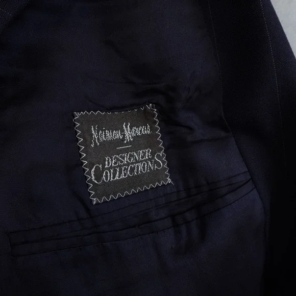 VTG Valentino Uomo Blazer Pure Wool Navy Pinstripe Jacket Size 40 Italy